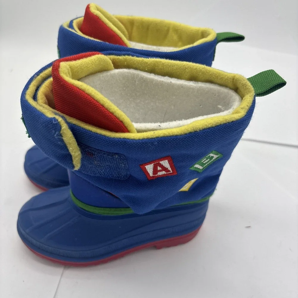 Vintage Color Block Lined ABC Healthtex Kids/ Baby  size 8 Snowplow Snow Boots